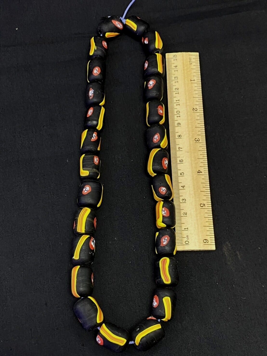 復古精美裝飾藝術威尼斯 MILLEFIORI 玻璃珠串 22 英寸