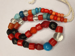 GREAT COLLECTIONS OLD vintage  MIX STONES AND GLASS BEADS STRAND NECKLACE