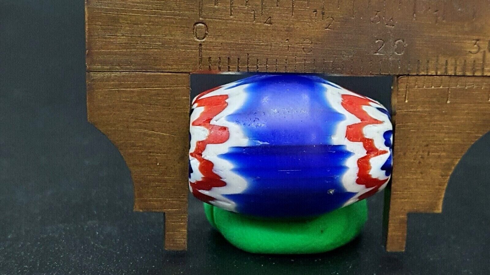 Beautiful Antique Venetian 6 layer chevron bead 22mm BIG