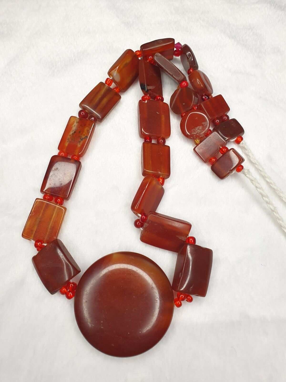 OLD vintage  MIX STONES Agate Carnelian BEADS STRAND NECKLACE