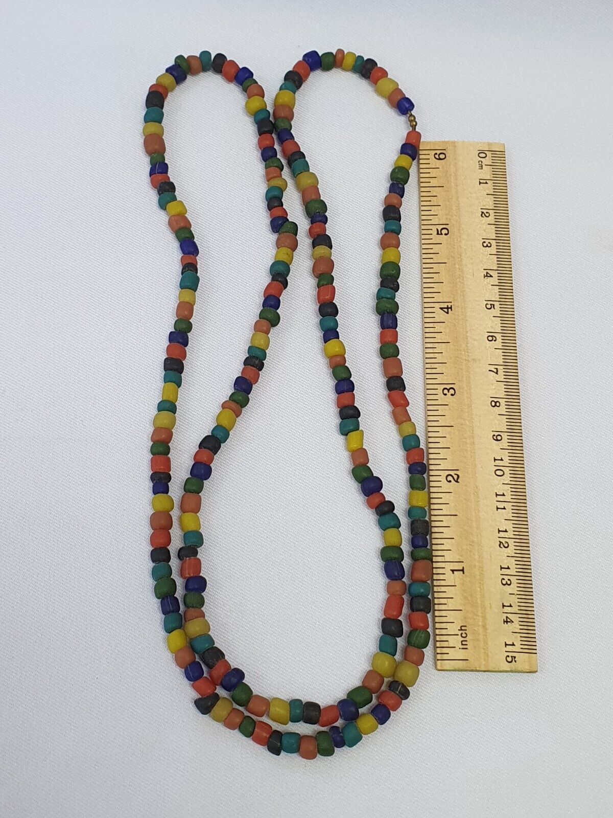 Beautiful Vintage Thai Glass Beads Long Necklace