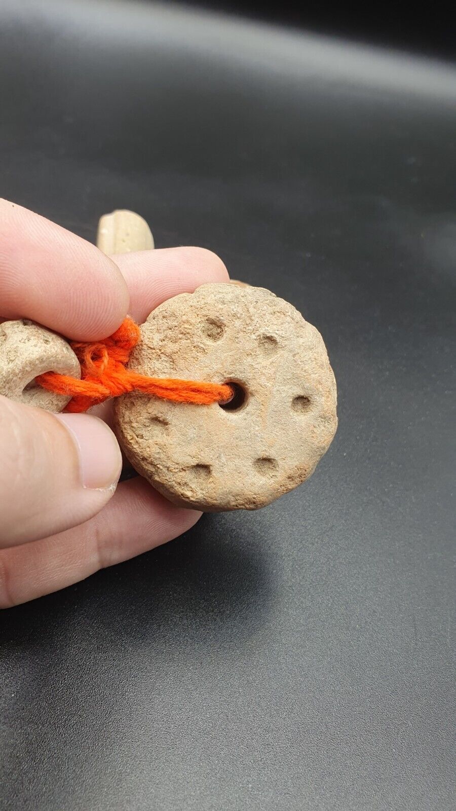 Ancient old terracotta beads Ancient Clay Spindle Whorls 10 beads LOT
