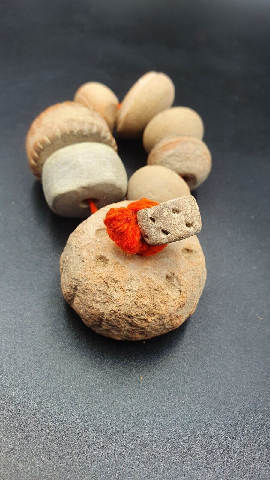 Ancient old terracotta beads Ancient Clay Spindle Whorls 10 beads LOT