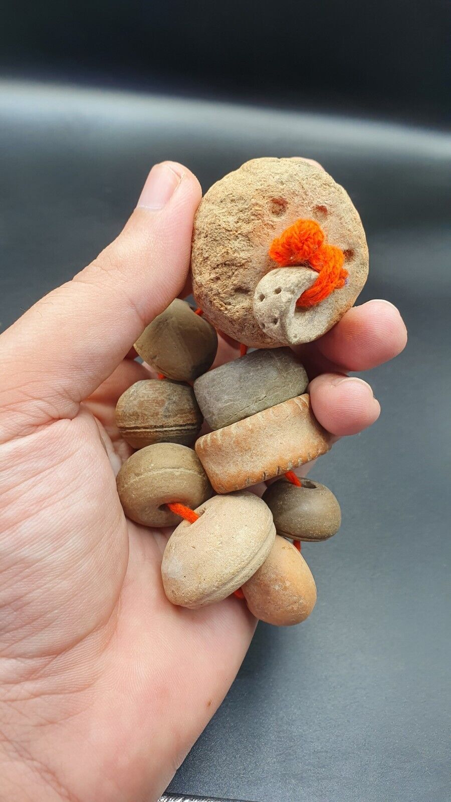 Ancient old terracotta beads Ancient Clay Spindle Whorls 10 beads LOT