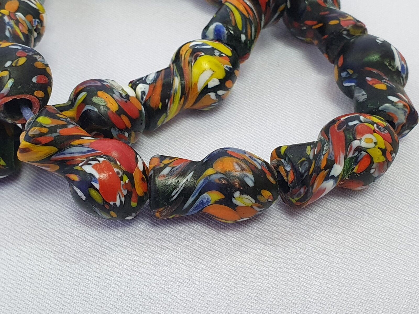 Vintage Trade Beads Very Unique bottle Shape Beaded Strand Necklace