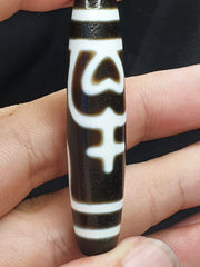 Himalayan Indo Tibetan  Eyes rare Patterns Dzi Amulet Bead