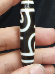 Himalayan Indo Tibetan  Eyes rare Patterns Dzi Amulet Bead