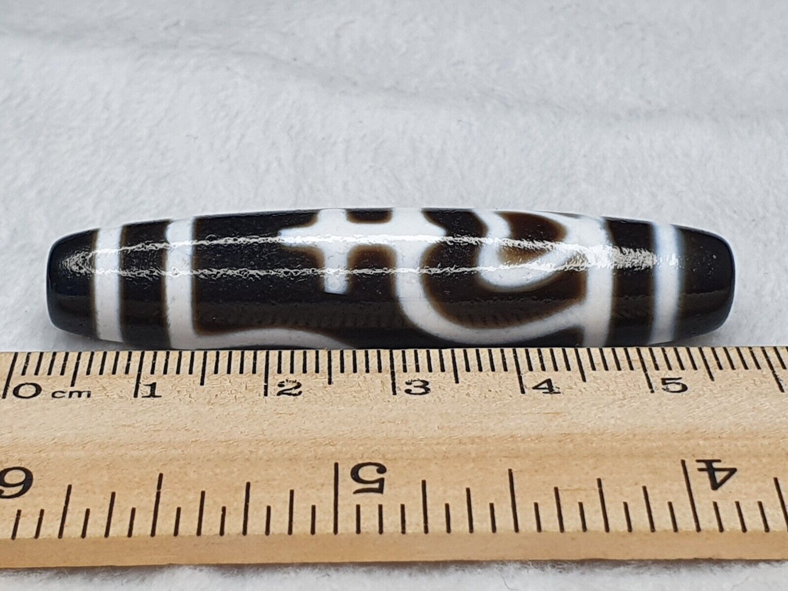 Himalayan Indo Tibetan  Eyes rare Patterns Dzi Amulet Bead