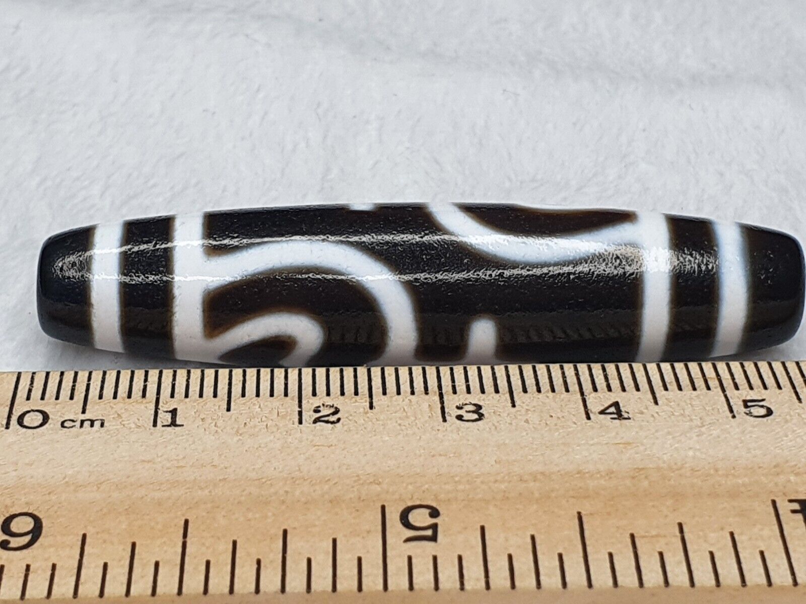 Himalayan Indo Tibetan  Eyes rare Patterns Dzi Amulet Bead