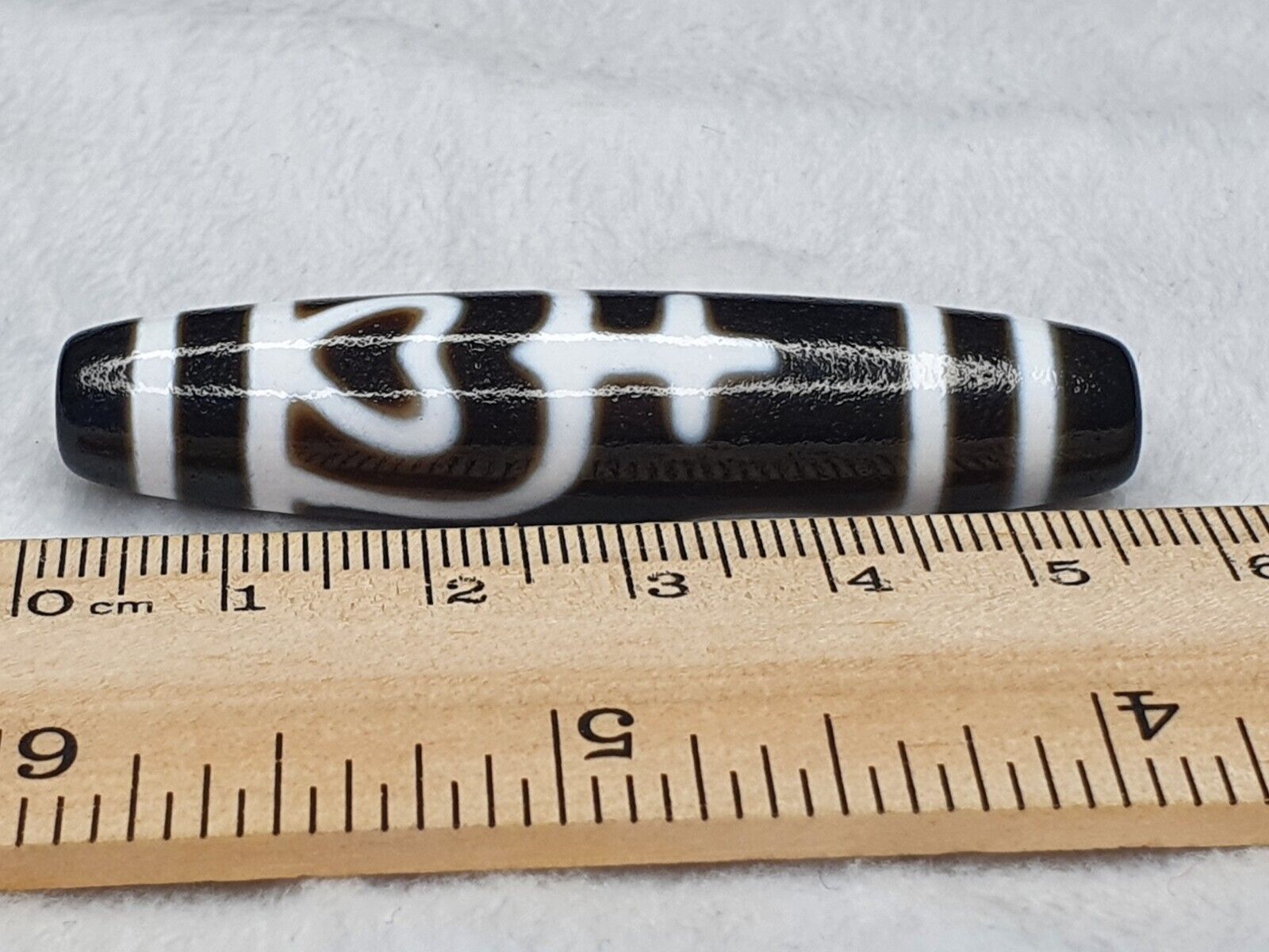 Himalayan Indo Tibetan  Eyes rare Patterns Dzi Amulet Bead