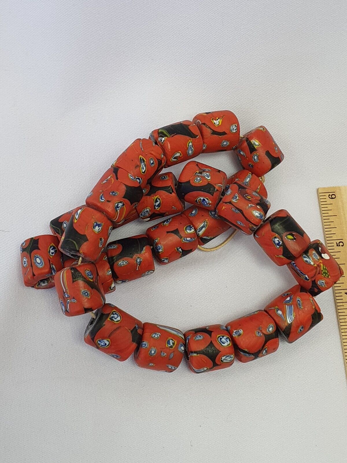 Art Deco Vene Beautiful Murano Moretti Millefiori Mosaic Glass Beads