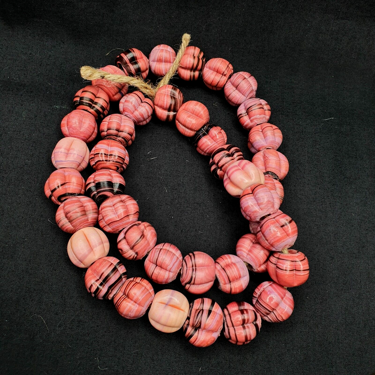 Vintage Handmade unique Shape Lamp work Beads-"Flower" 16mm Full Long Strand