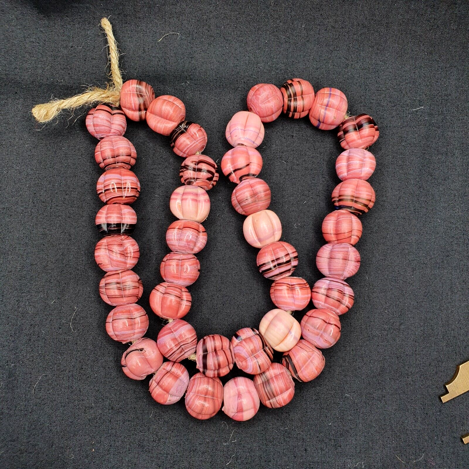 Vintage Handmade unique Shape Lamp work Beads-"Flower" 16mm Full Long Strand