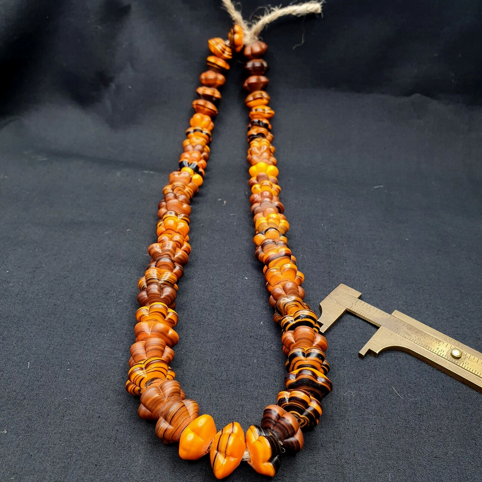 Vintage Handmade unique Shape Lamp work Beads-"Flower" 16mm Full Long Strand