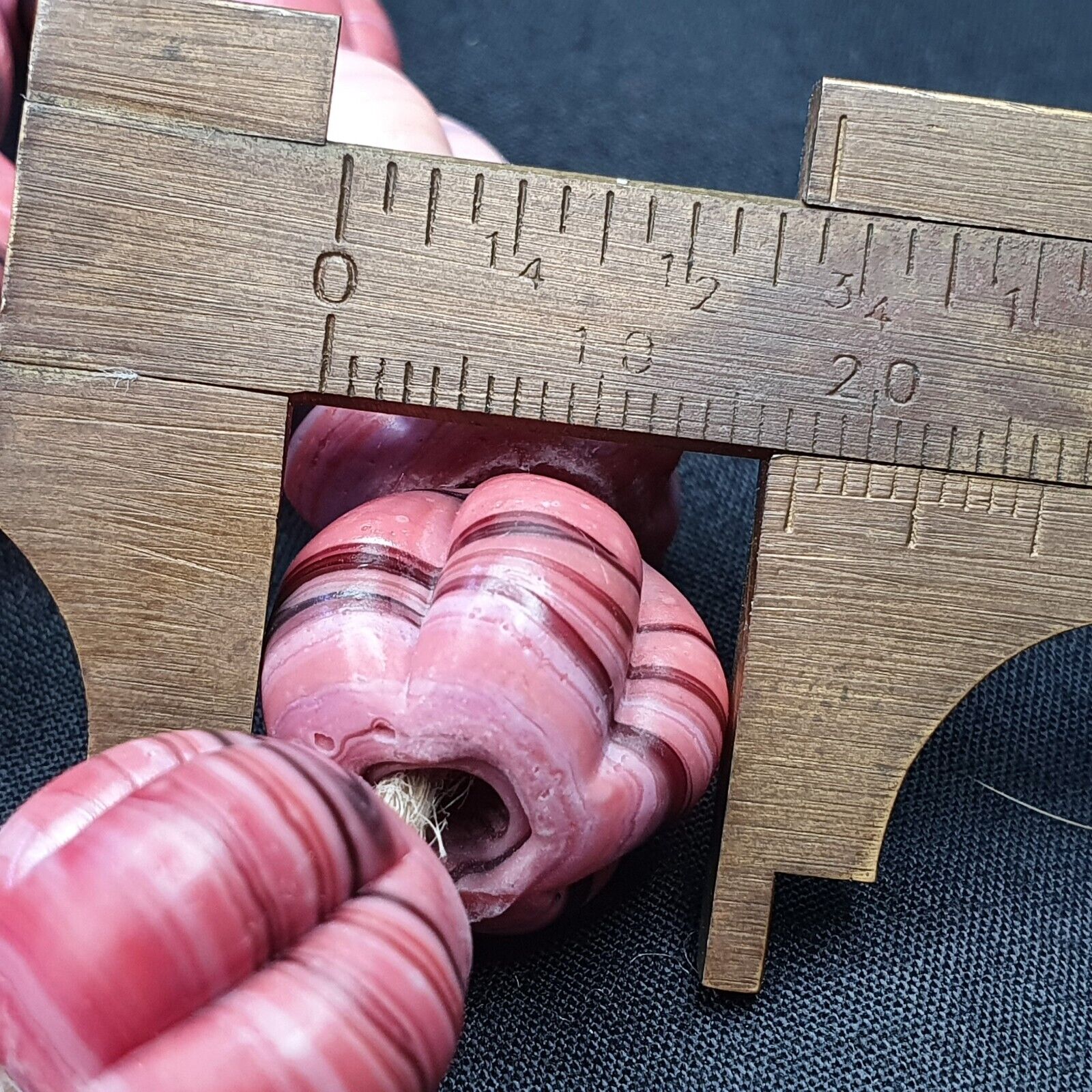 Vintage Handmade unique Shape Lamp work Beads-"Flower" 16mm Full Long Strand