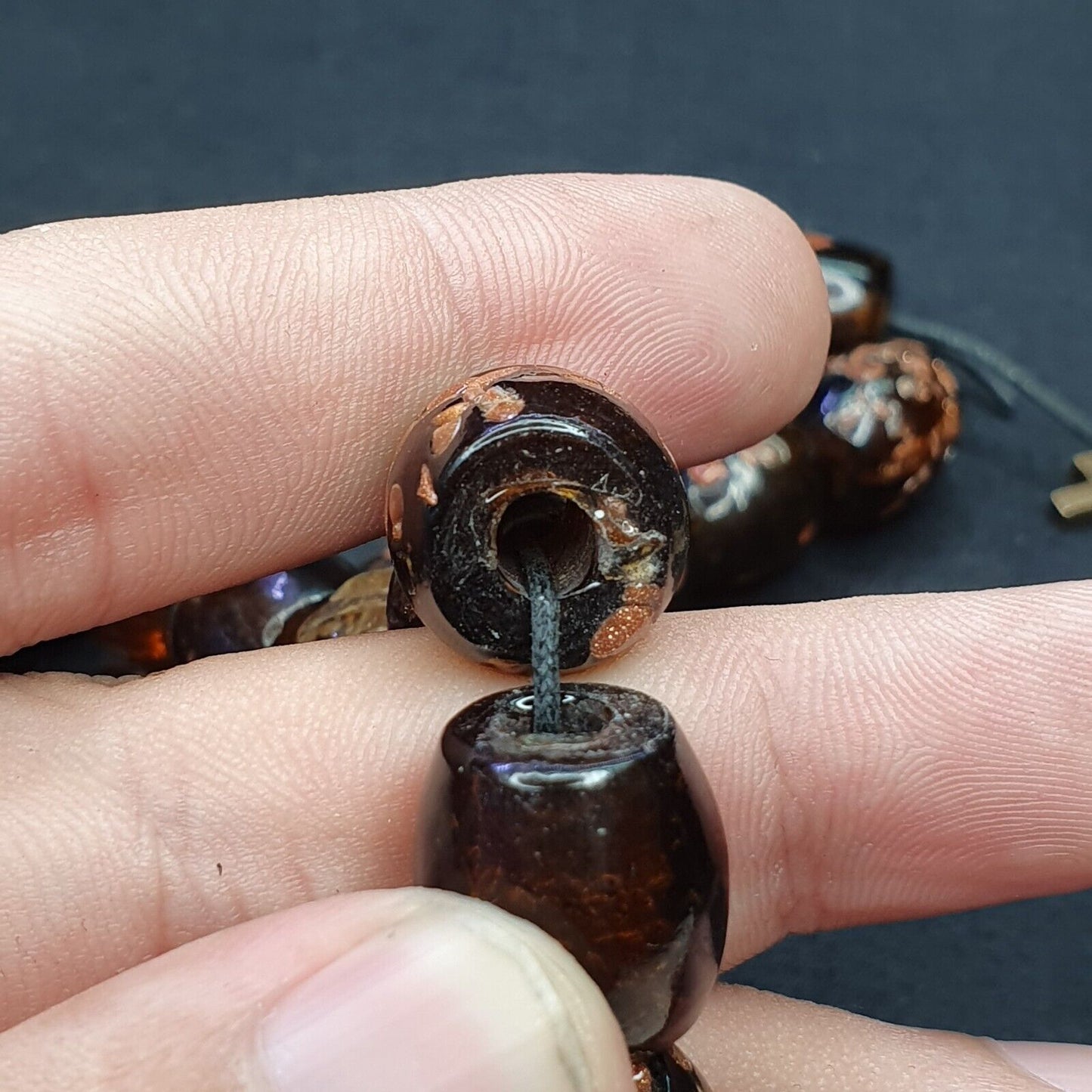 復古玻璃珠東陵棕色花式貿易珠 15x15MM