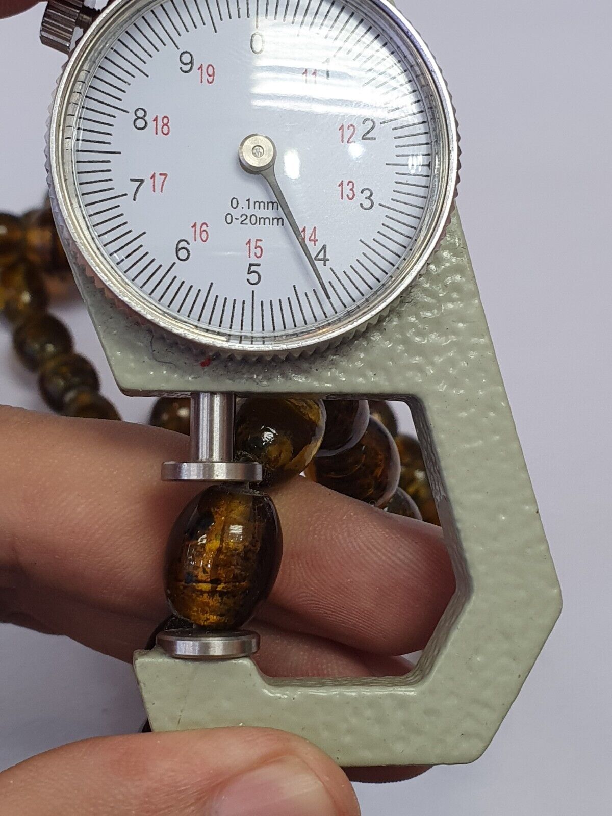 Vintage  glass beads AMBER Yellows fancy trade Beads 12x14MM long STRAND