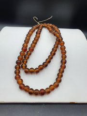 Vintage glass beads BROWN fancy trade Beads 9.5MM Strand