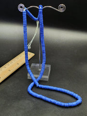 Beautiful Donut Shape Buffalo Bone Carved Beads BLUE DYED Lot 5 Strands