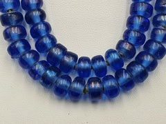 Antique glass beads Dutch Annular lamp work African trade cobalt blue BEADS