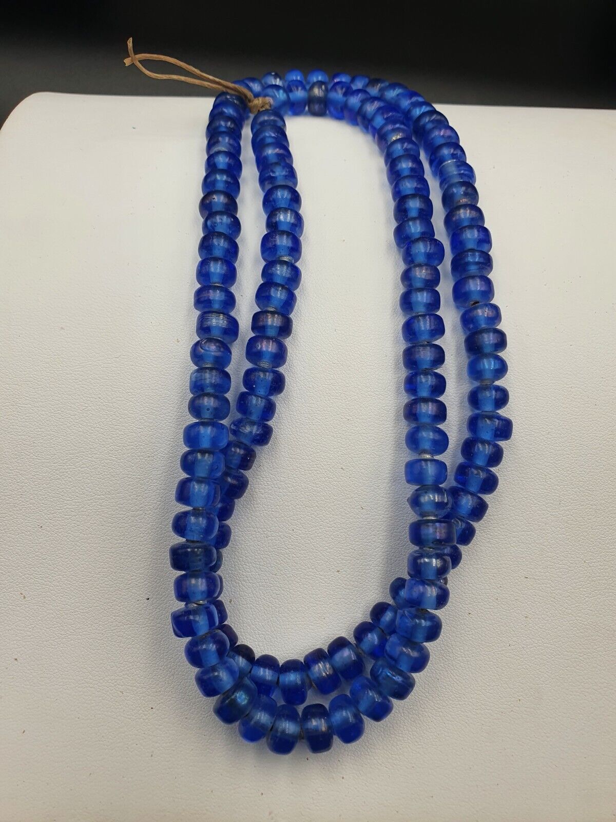 Antique glass beads Dutch Annular lamp work African trade cobalt blue BEADS