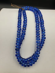 Antique glass beads Dutch Annular lamp work African trade cobalt blue BEADS