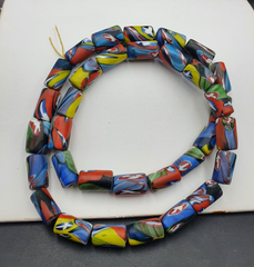 Vintage Vene Trade Beads Beaded Necklace 9x11mm