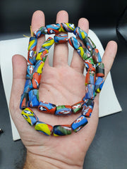 Vintage Vene Trade Beads Beaded Necklace 9x11mm