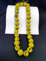 Art Deco Mosaic Glass Beads Strand 22mm