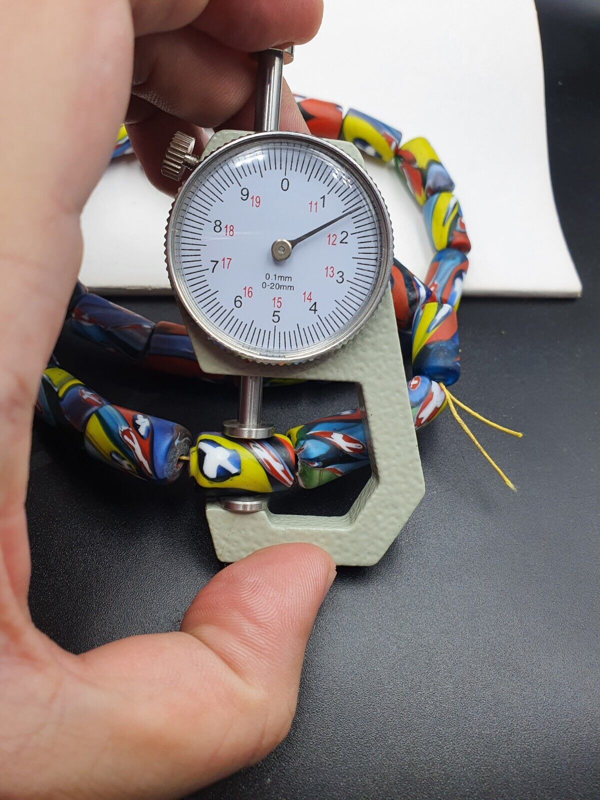 Vintage Vene Trade Beads Beaded Necklace 9x11mm