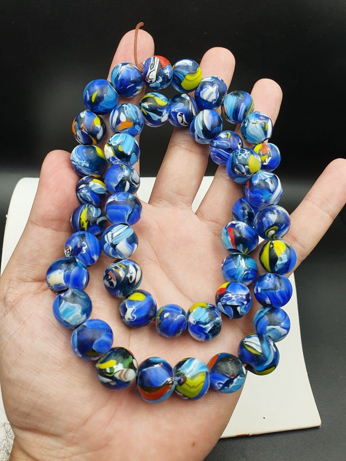 Vintage venerano Trade Beads Perlenkette Strang 15mm