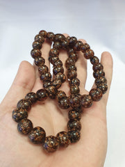 East Oasis Vintage Venetian Aventurine Brown Fancy Trade Beads 12mm Strand