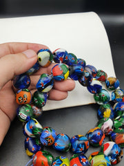 Beautiful Vintage trade Beads Beaded Necklace 17mm