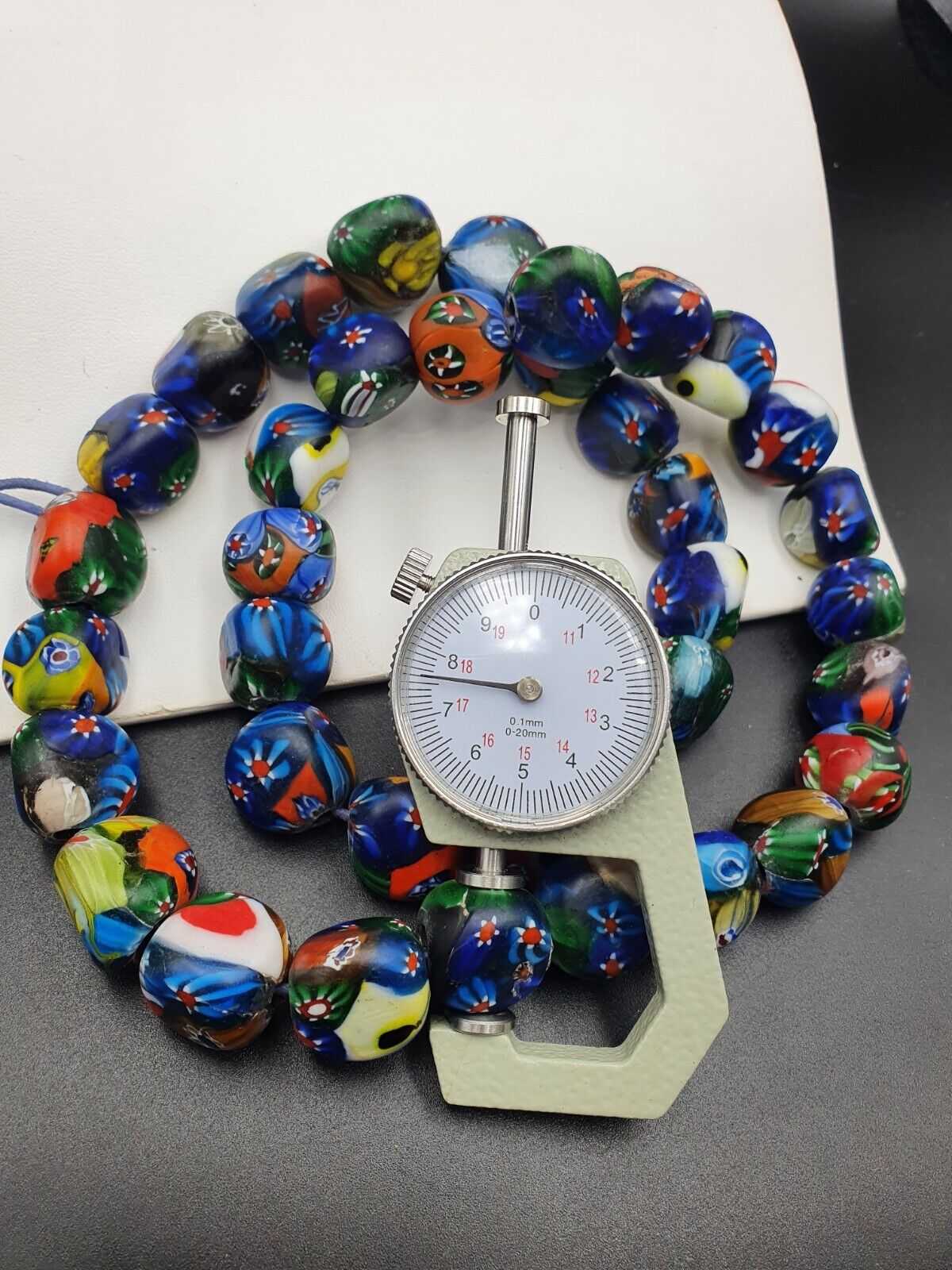 Beautiful Vintage trade Beads Beaded Necklace 17mm