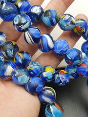 Vintage venerano Trade Beads Beaded Necklace Strand 15mm