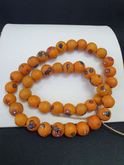 Art Deco Vene urano Millefiori Mosaic Glass Beads Strand