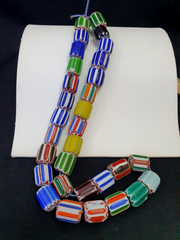 Vintage Venetian Trade beads African Glass Chevron Beads Long Strand 35 BEADS
