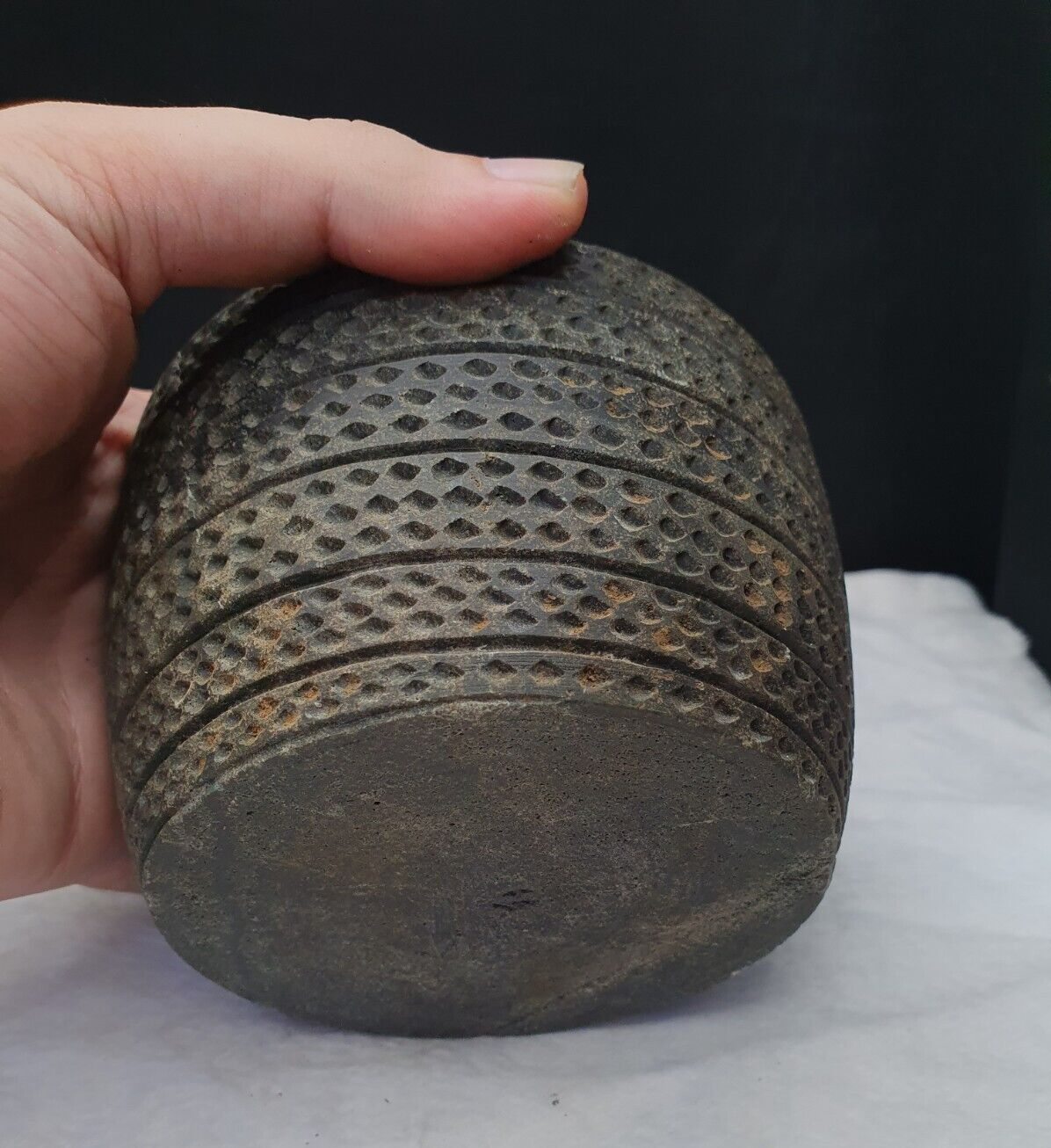 Ancient Bactrian Greek BC. Chlorite Stone Cup Goblet Bactria Carved 8.5"x12"