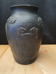 Ancient Old Near Eastern Mesopotamia Chlorite Stone Vase with Mystical Engraving