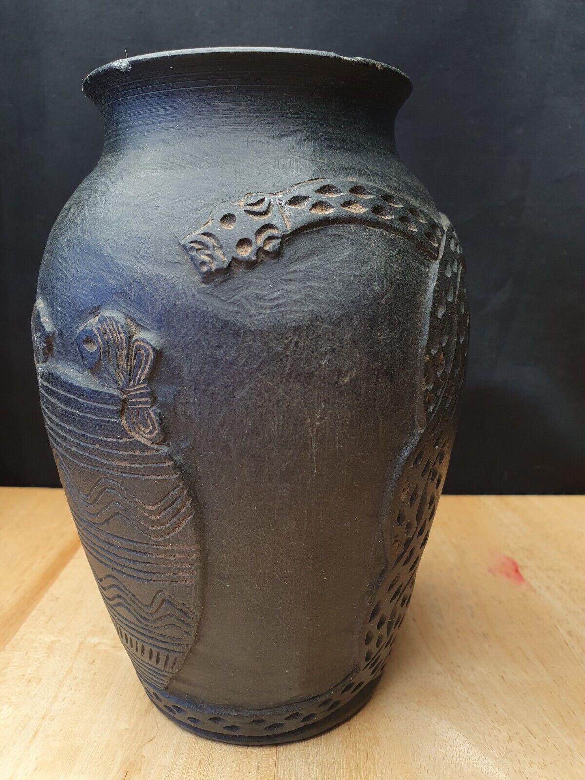 Ancient Old Near Eastern Mesopotamia Chlorite Stone Vase with Mystical Engraving