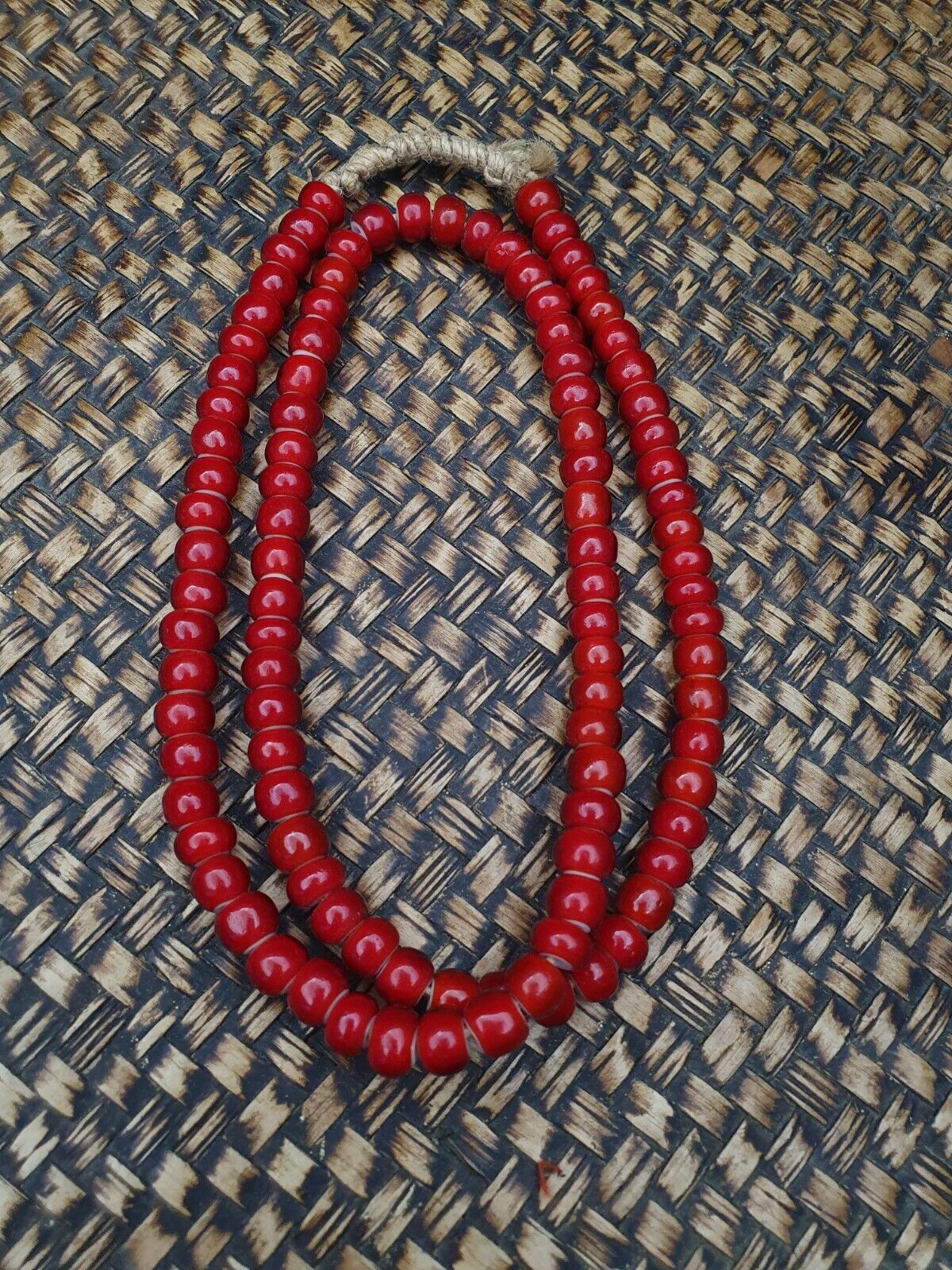 8-8.5mm Antique Venetian White Heart Trade Beads