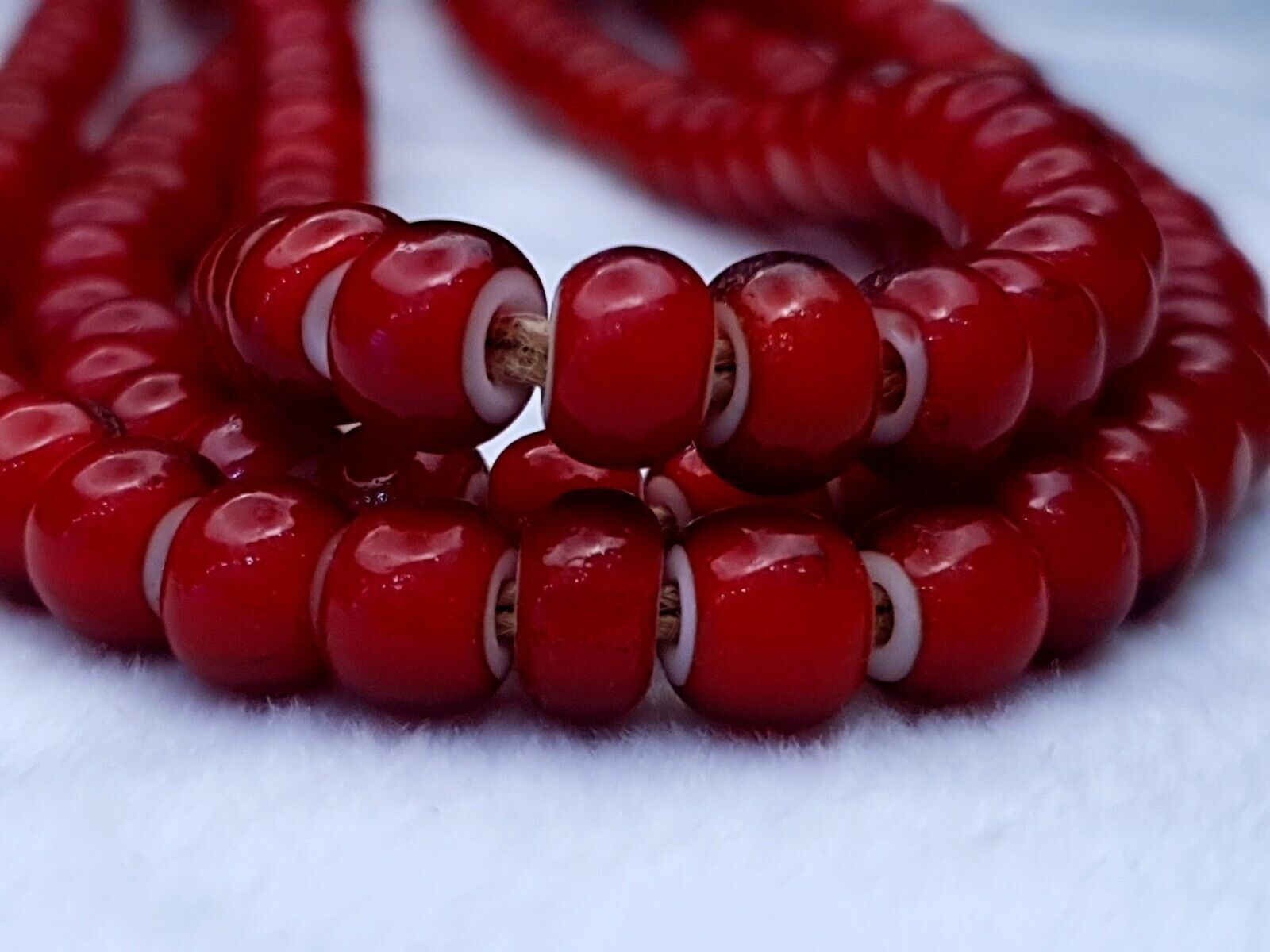 8-8.5mm Antique Venetian White Heart Trade Beads
