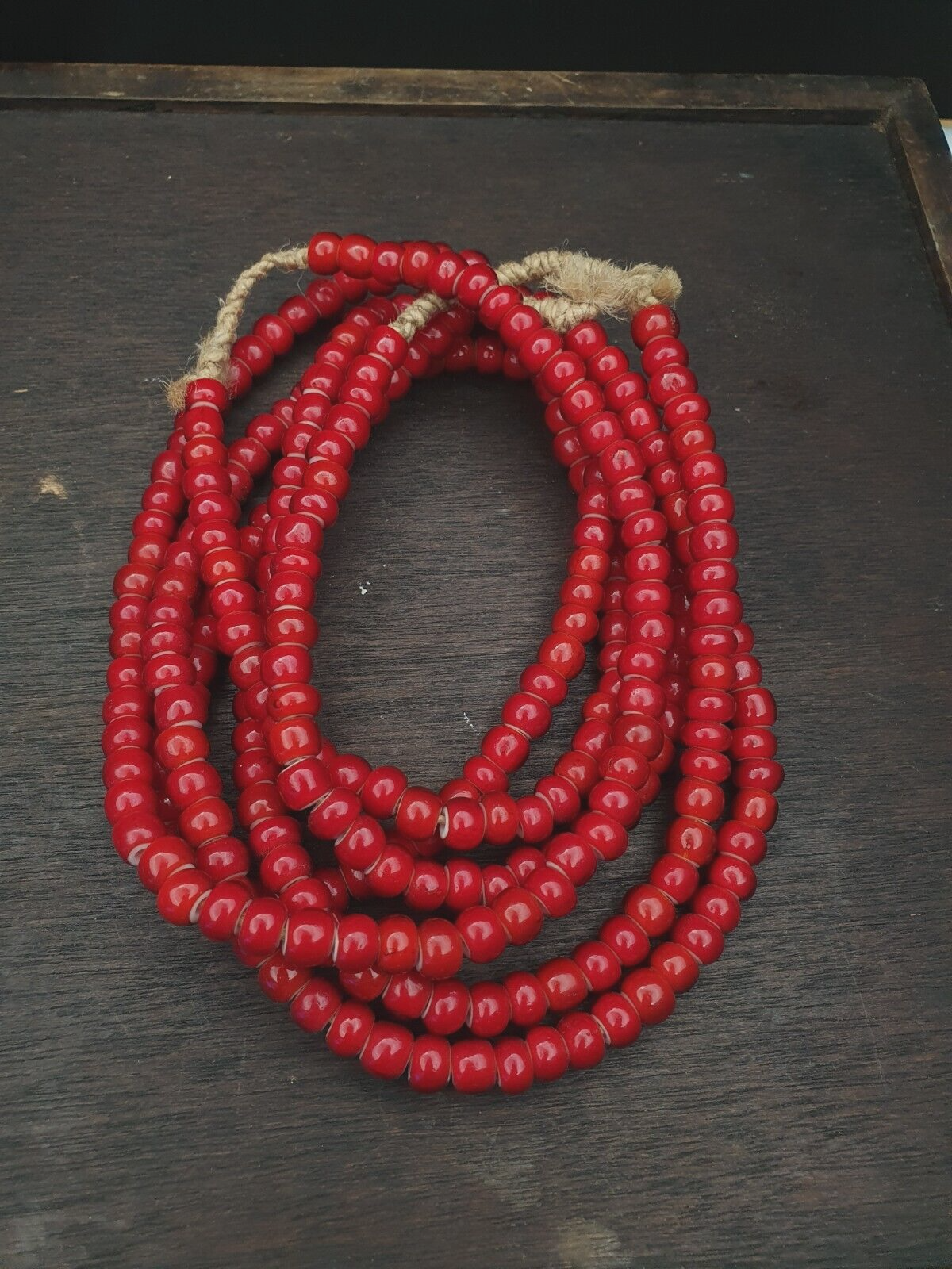 8-8.5mm Antique Venetian White Heart Trade Beads