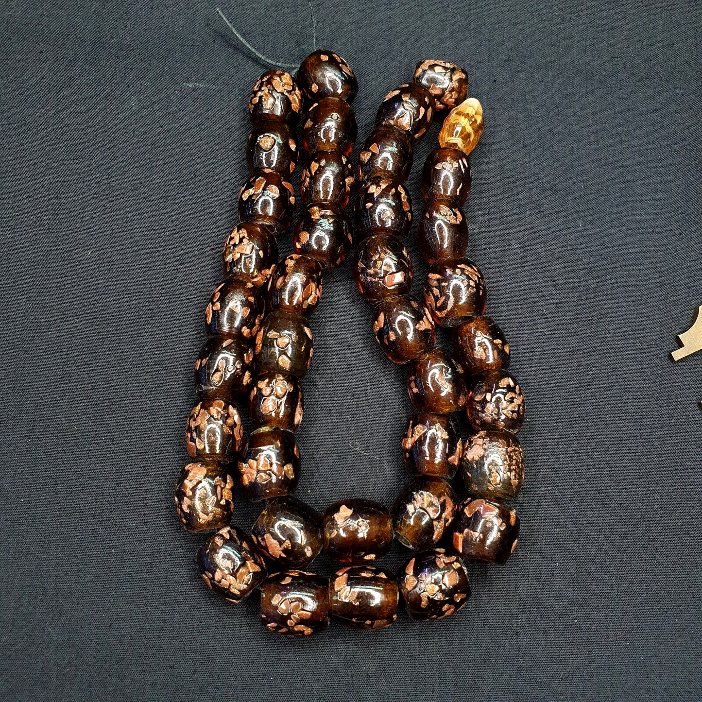 復古玻璃珠東陵棕色花式貿易珠 15x15MM