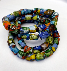 vintage Venerano trade Beads Beaded Necklace Long Strand 17x14mm