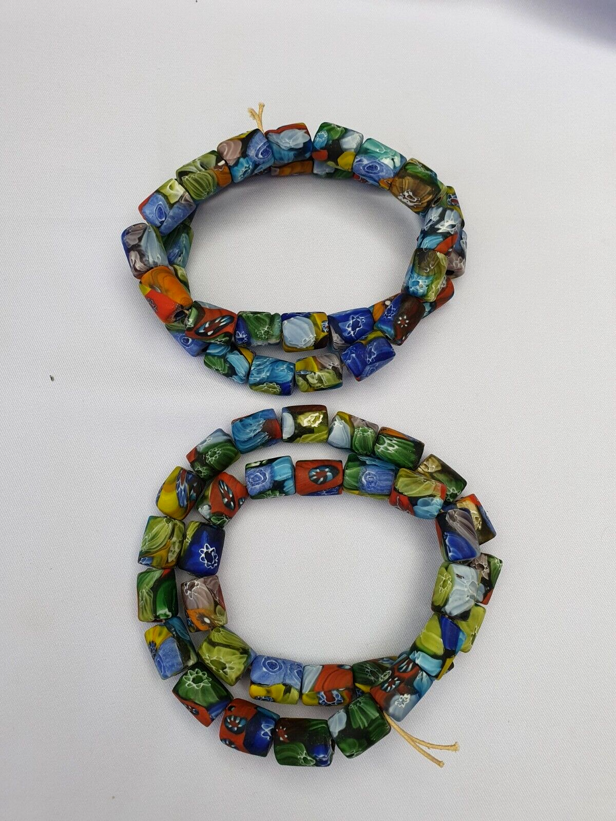 vintage Venerano trade Beads Beaded Necklace Long Strand 17x14mm