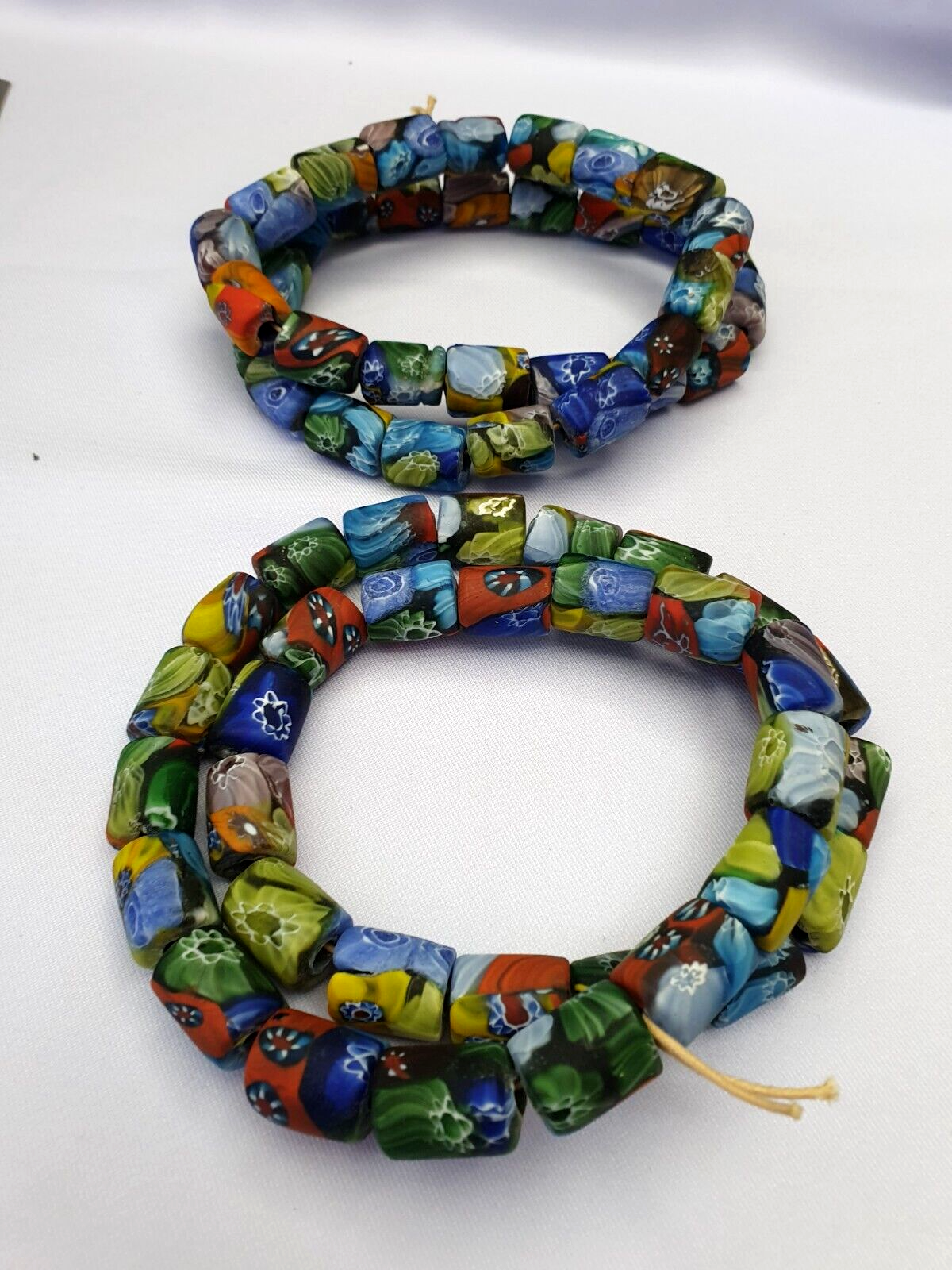 vintage Venerano trade Beads Beaded Necklace Long Strand 17x14mm