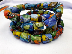 vintage Venerano trade Beads Beaded Necklace Long Strand 17x14mm