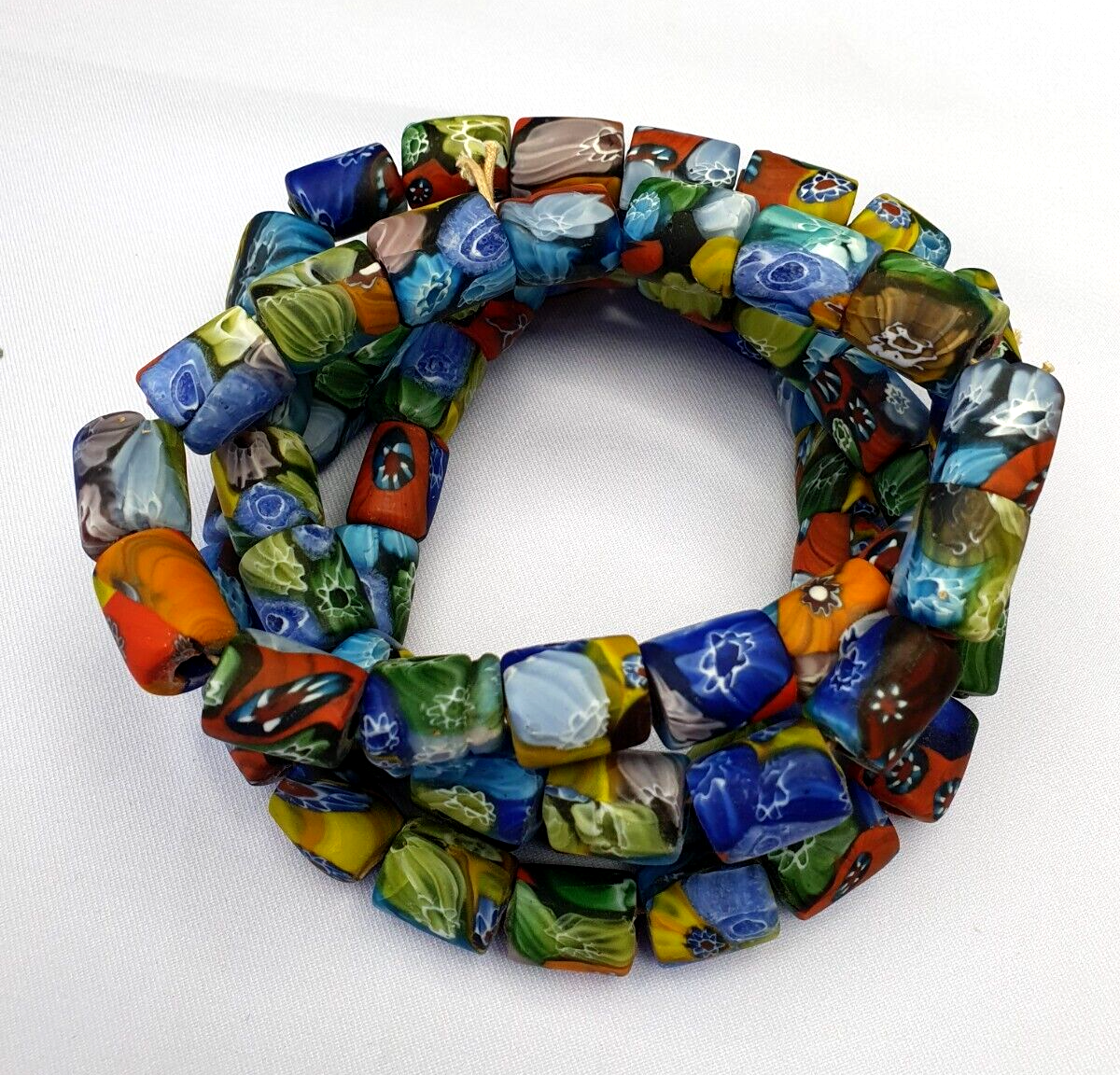 vintage Venerano trade Beads Beaded Necklace Long Strand 17x14mm