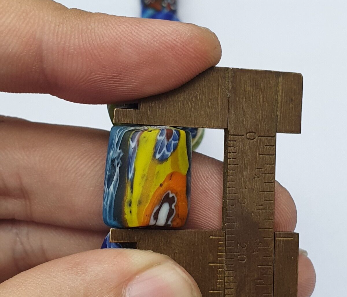 vintage Venerano trade Beads Beaded Necklace Long Strand 17x14mm